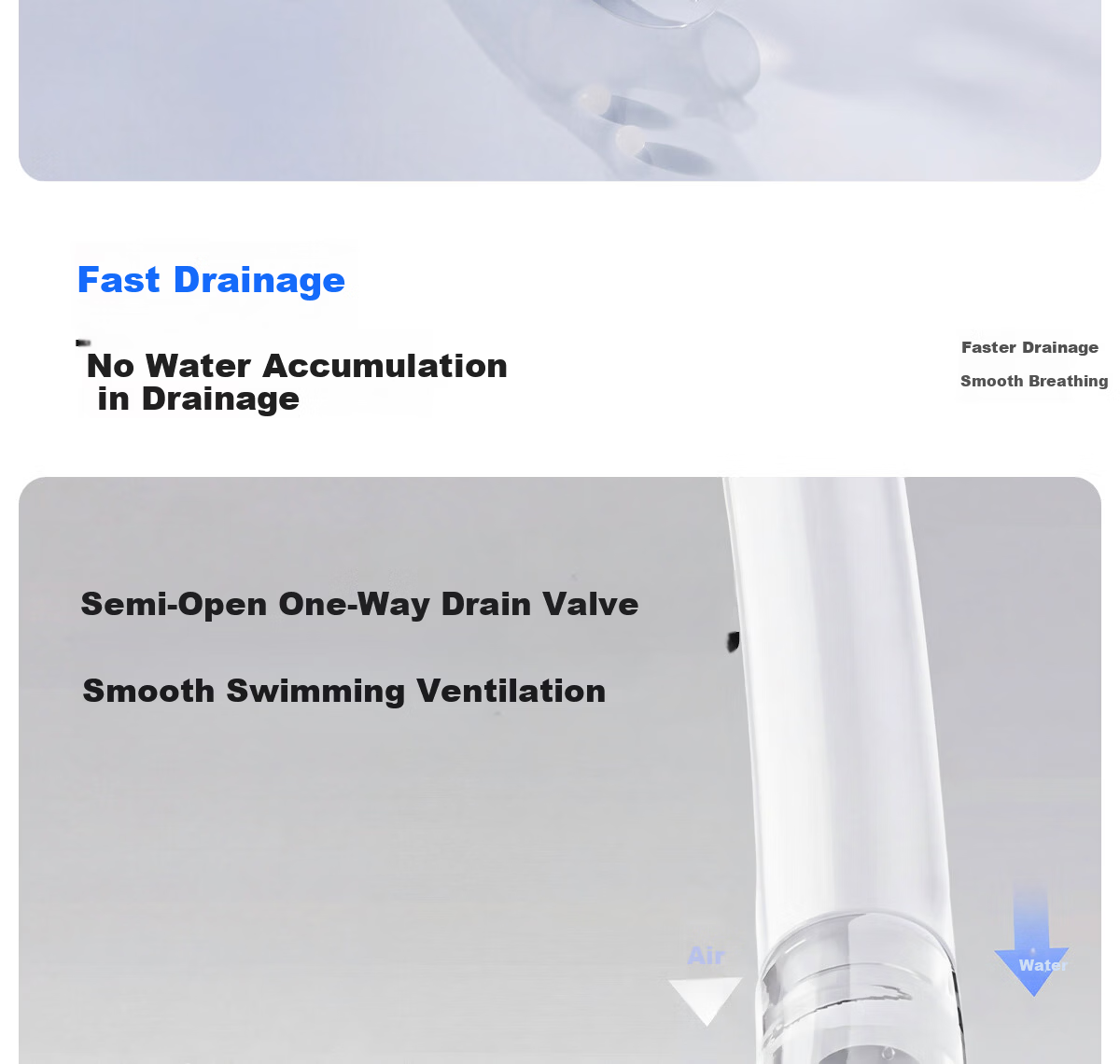 361° Swimming Snorkel Professional Underwater Breathing Tube Adult Youth Freestyle Snorkeling Breathing Apparatus 7