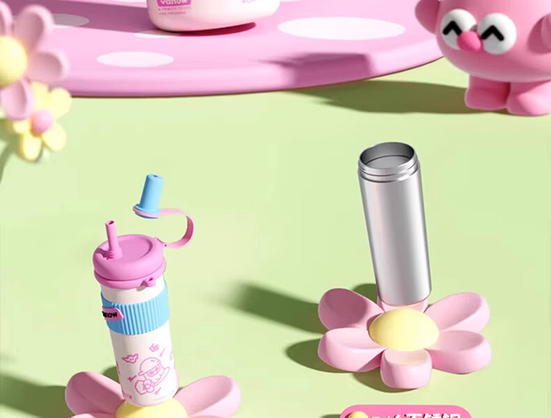 Vanow Kids Straw Insulated Water Bottle 2026 New High-Value Student Large Capacity Portable Cute Tumbler 3
