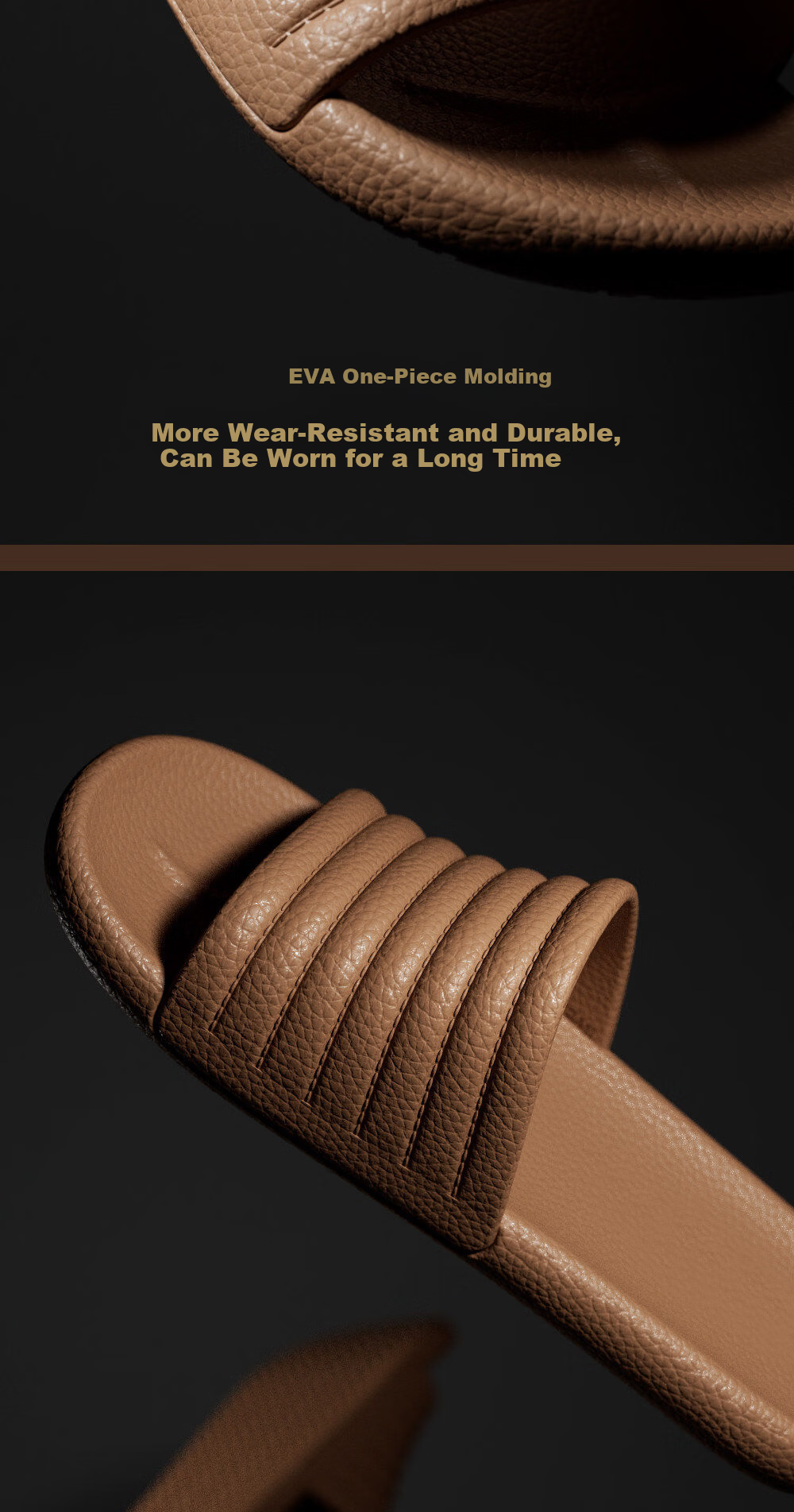 XGGC Men's Mocha Premium Leather Texture Slippers Summer EVA Indoor Bathroom Non-Slip Sandals Women's Pink Size 39-40 9
