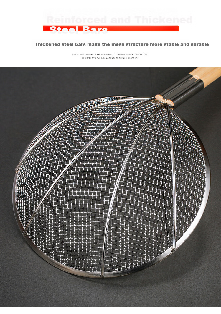 Oluoti Fine Mesh Skimmer 30 Mesh 28cm Filter Strainer Ladle Kitchen Commercial Deep Frying Skimmer 4