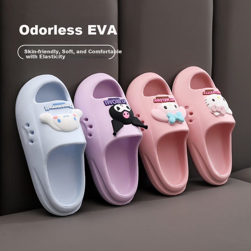 Ganmai Sanrio Children's Slippers Summer Girls Cartoon Kuromi Cute Home Non-Slip Cool Slippers Kuromi 180