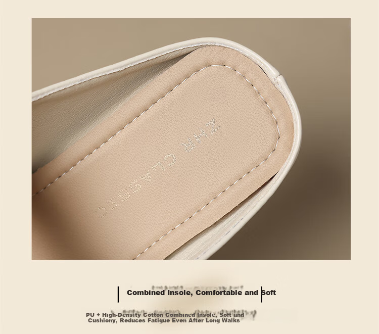 ZHR Zese Mueller Women's Classic Versatile Outdoor Half-Slip Elegant Low-Cut Mary Jane Shoes KH18 Pumpkin Color Size 36 7
