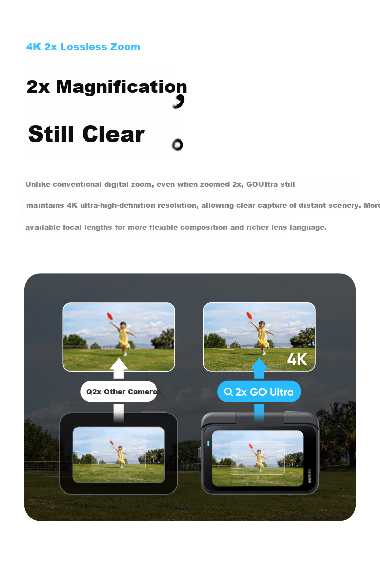 Insta360 GO Ultra Flagship Pocket Thumb Camera 4K Sports Camera Vlog Cycling Running Family Standard Edition Starry Black 14
