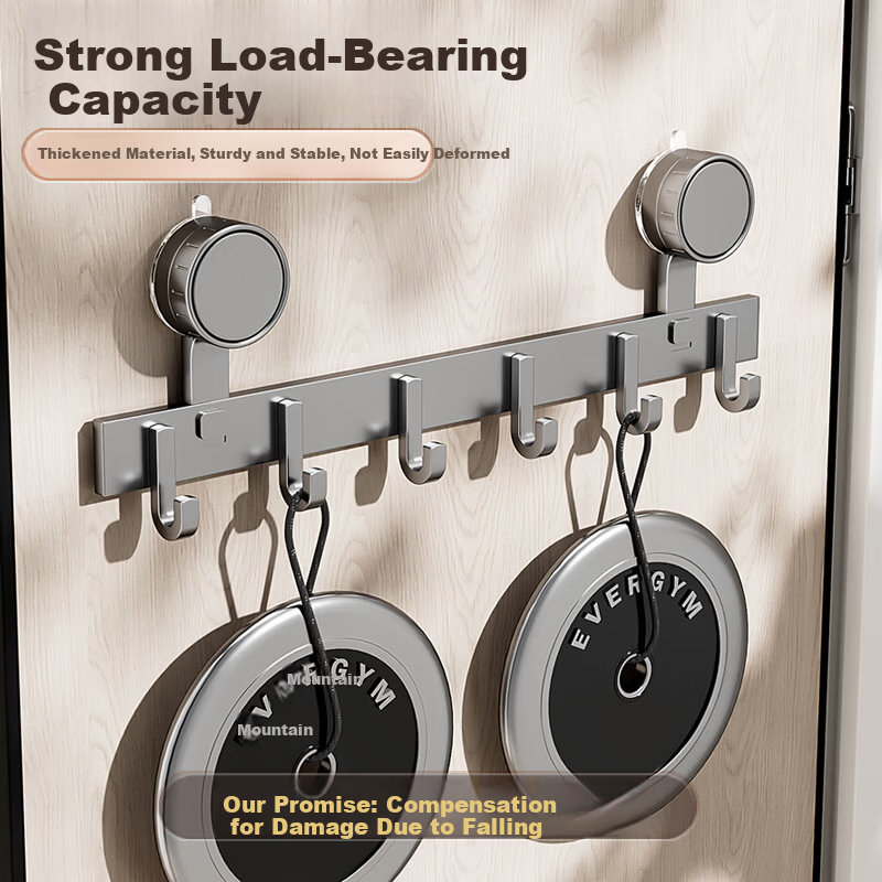 Jiabaili Suction Cup Kitchen Hook No Drilling Multi-Functional Rack for Dishcloths, Spatulas, Spoons, Wall-Mounted Kitchen Door Storage Rack