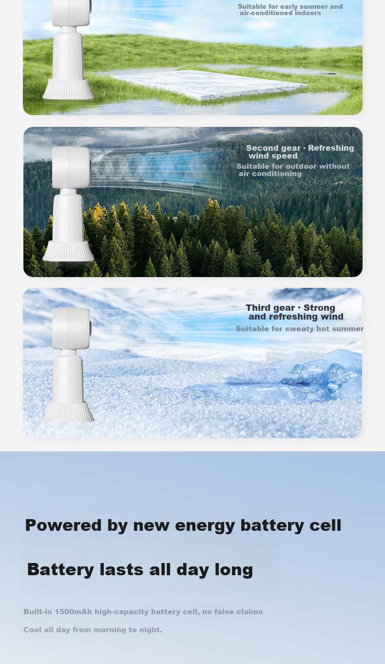 PEAK Handheld Mini Portable Rechargeable Fan, High Airflow, Long Battery Life, Quiet, Suitable for Students, Children, Babies, Outdoor Use 6