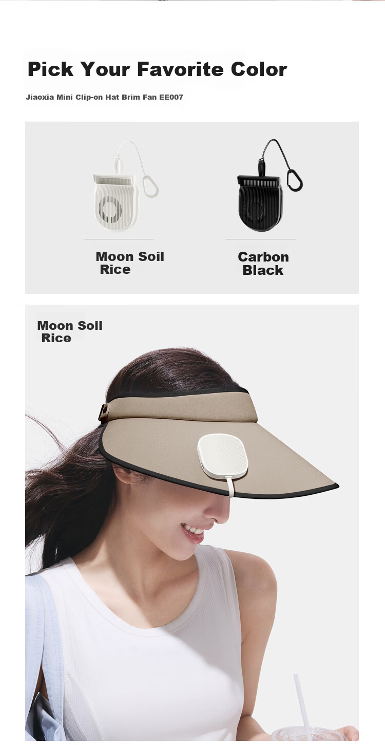 Beneunder Mini Clip-on Brim Fan Outdoor Ultra-light Cooling Summer Portable Rechargeable Small Fan EE007 13