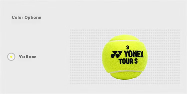 YONEX Tennis Ball Official Certified Professional Match Pressurized High Bounce TB-TS3 Yellow 3-Pack Can 2