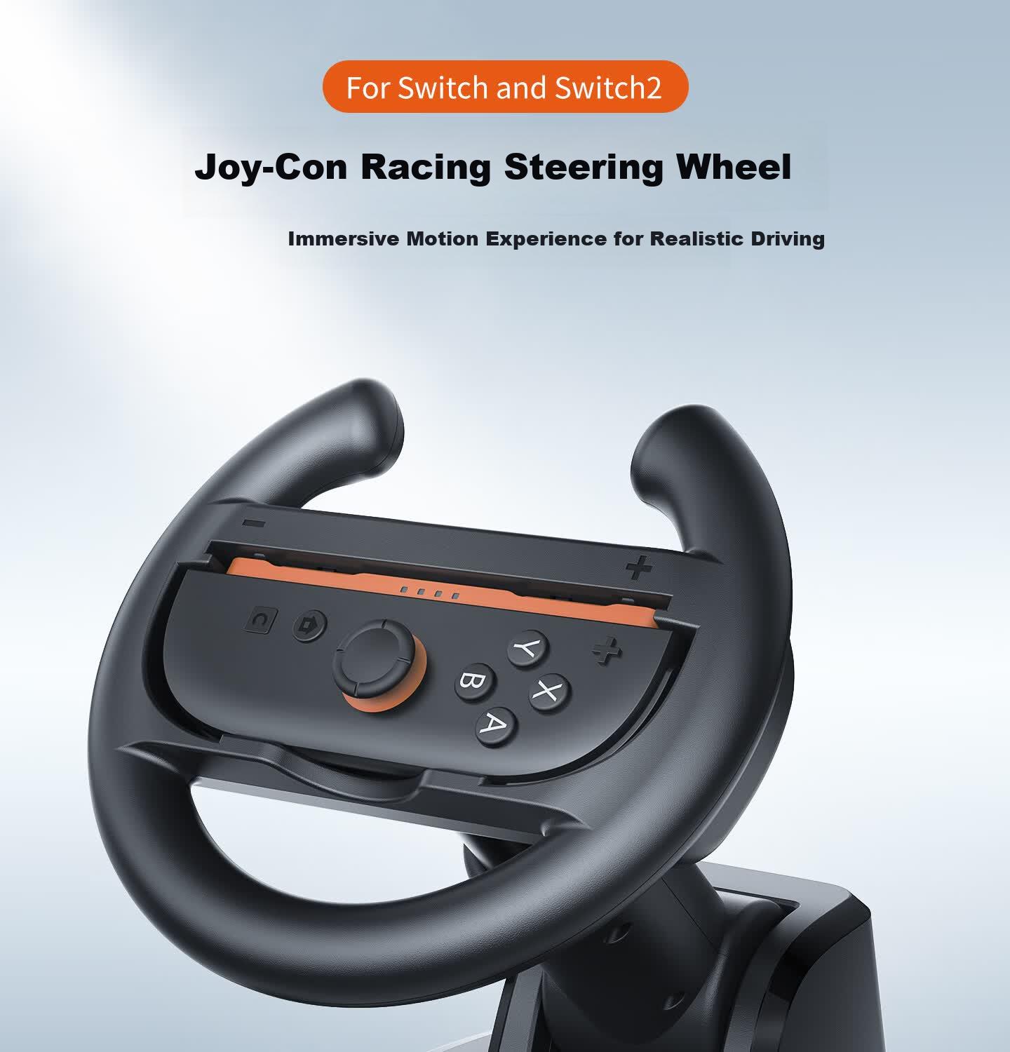 HONCAM Switch 1st and 2nd Gen Racing Wheel with Base for NS2 Nintendo Mario Kart 8 Kart Game Joy-Con Controller Motion Sensor Grip Universal 1