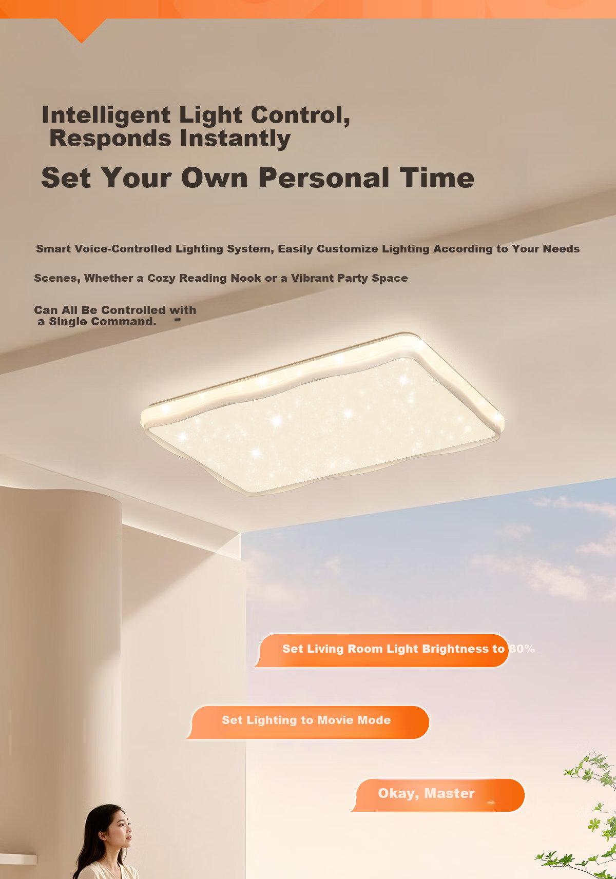Kuka LED Ceiling Light Cream Style Eye Protection Cree Source Living Room Bedroom 50cm Round - Three Colors [Installation Included] 27