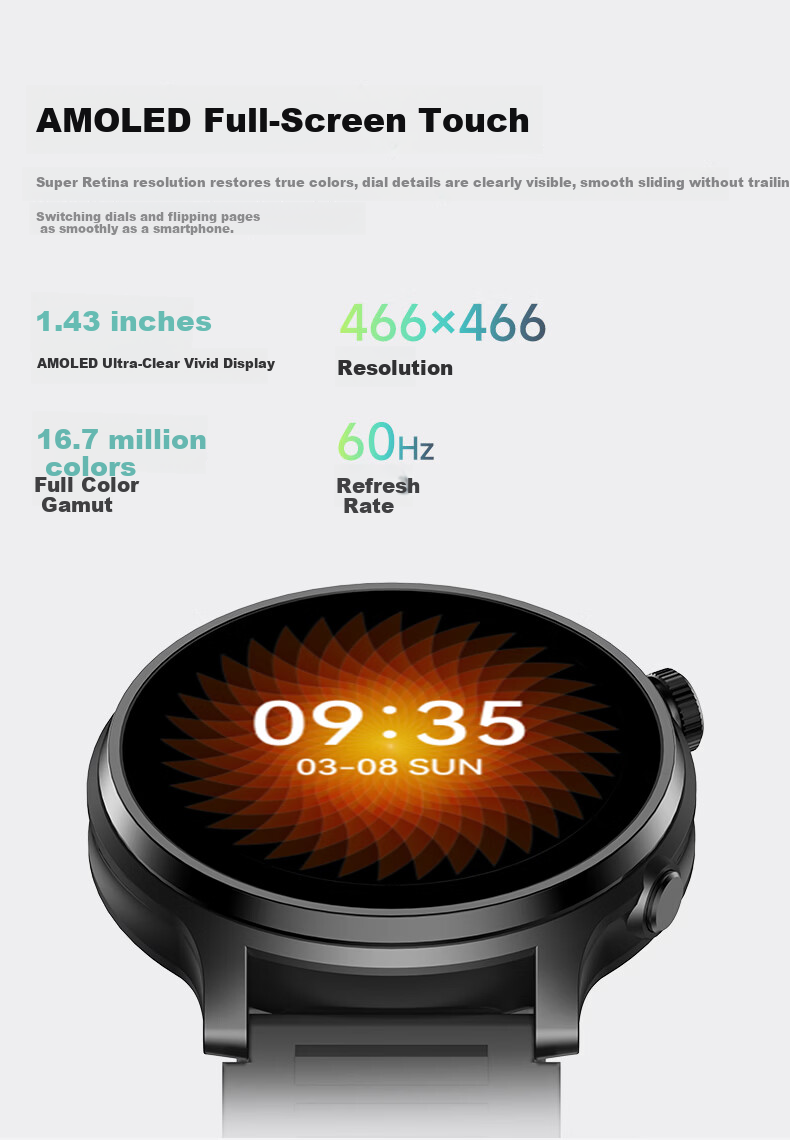EZON Smartwatch GT8 Gray - Beidou GPS Outdoor Running, Video, Music, Payment, Heart Rate Monitor, Gift Bulk Purchase 5