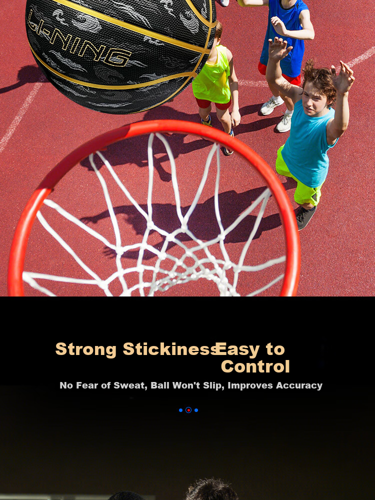 Li-Ning Basketball for Children Aged 6-12, Competition Indoor And Outdoor Black Gold Model, Elementary School Students And Teenagers Size 5 Basketball 099-2 3