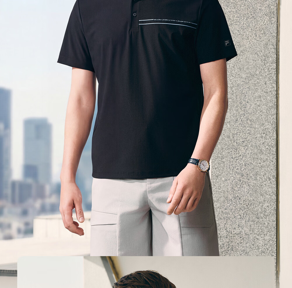 FILA Official Men's Knitted Short Sleeve Polo Shirt 2026 Summer Sun Protection Cooling Comfortable Top 18