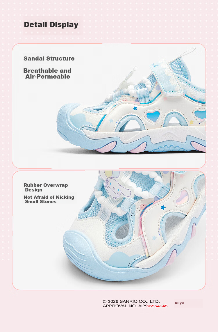 Balabala [Sanrio IP balaOne] Kids Sandals Girls Sports Shoes 2026 Summer New Beach Shoes 8