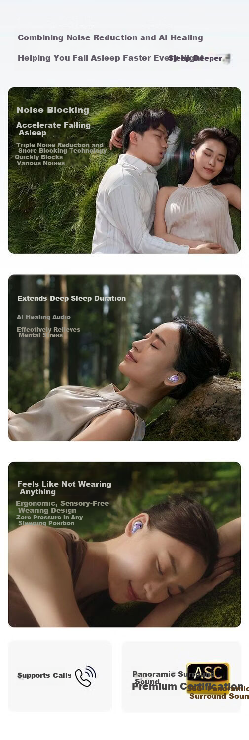 Haiyinlv Q30 [4 Earphones + Exquisite Earrings] 2026 New Clip-On Sleep Wireless Bluetooth Earphones Long Battery Life High-Quality Sound Sports Running Low Latency Universal Skin Color 12