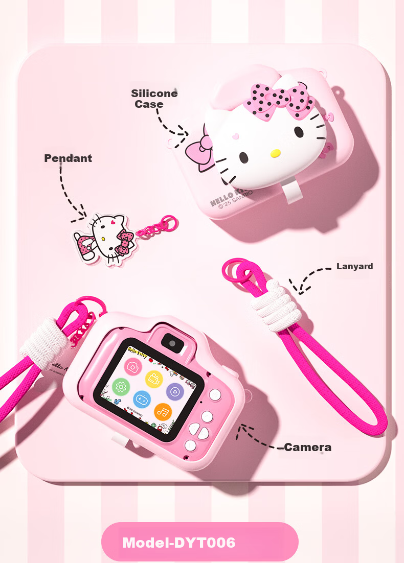 MAQUCC Kids Camera for Photography 6-10 Years Birthday Gift Student Girls 7-14 Years Hello Kitty Toy Practical Party Favor 8-12 9