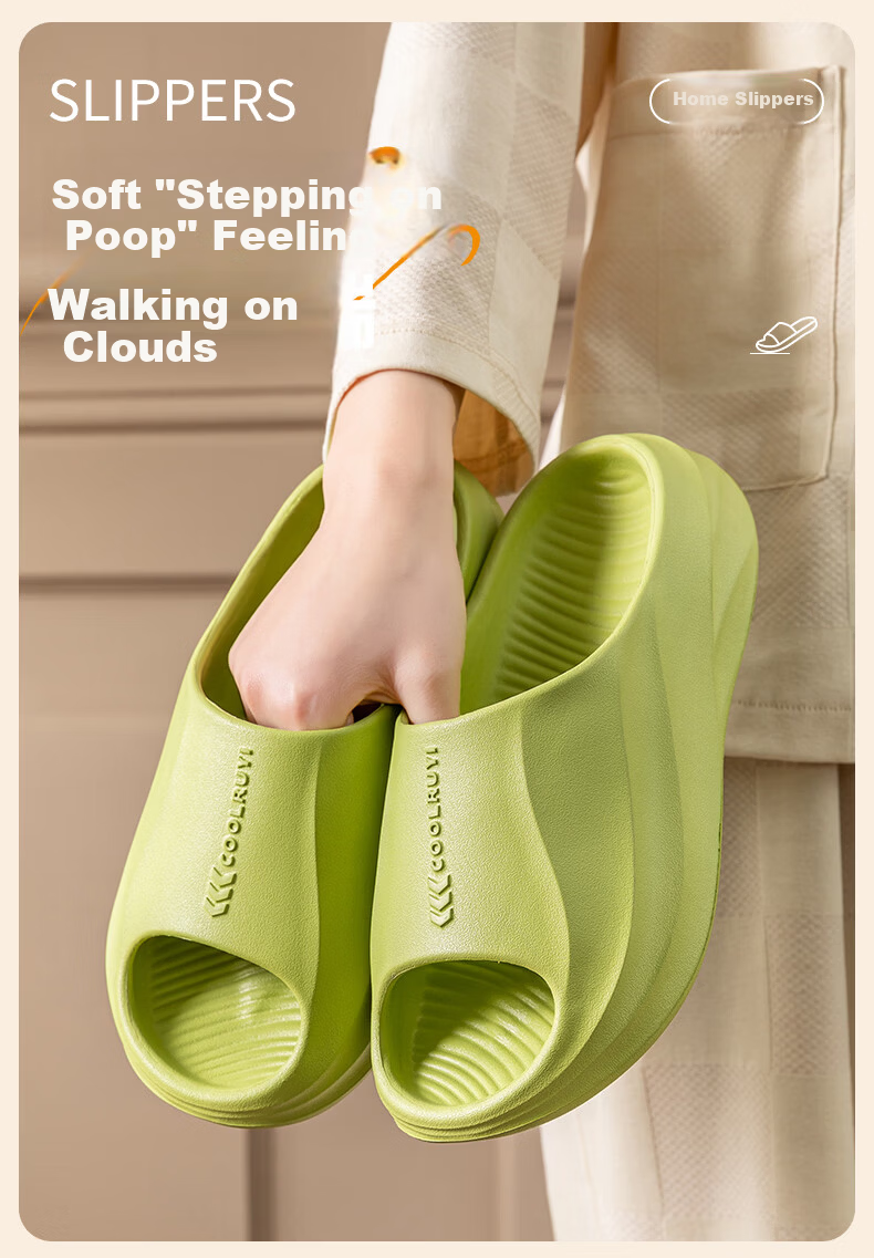 She Enjoy EVA Unisex Simple Thick-Soled Home Bathroom Shower Slippers 1