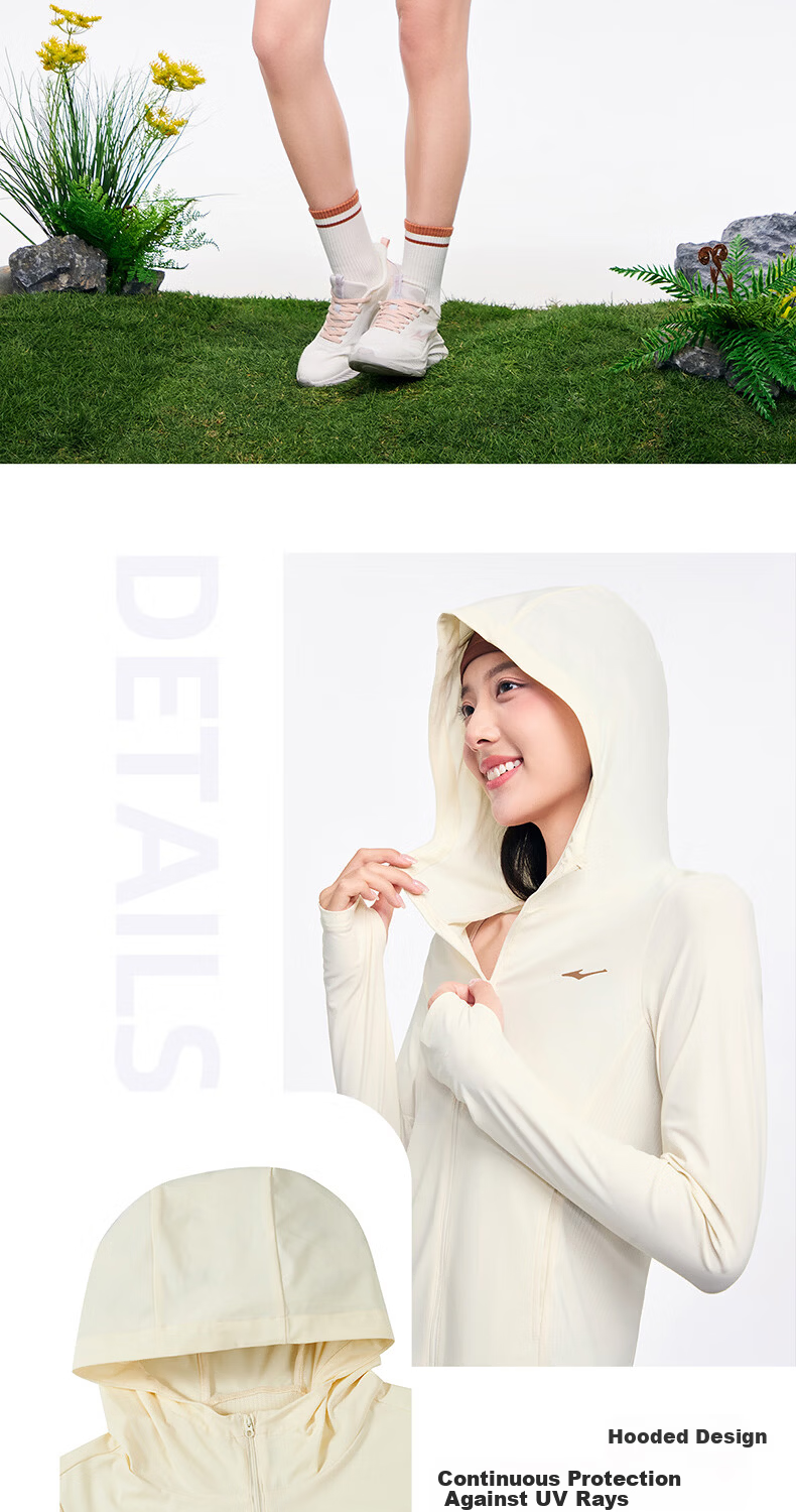 ERKE Women's Knitted Sun Protection Jacket Summer Ice Cooling Moisture-Wicking Quick-Dry UPF100+ Outdoor Hooded Windbreaker 11
