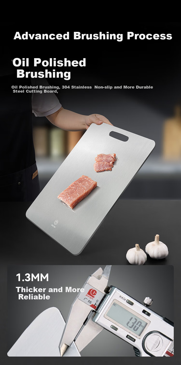 JD Jingzao Cutting Board 304 Stainless Steel Dough Kneading and Vegetable Cutting Board 1+1 Set [Integrated Design] 40*30*0.13cm 5
