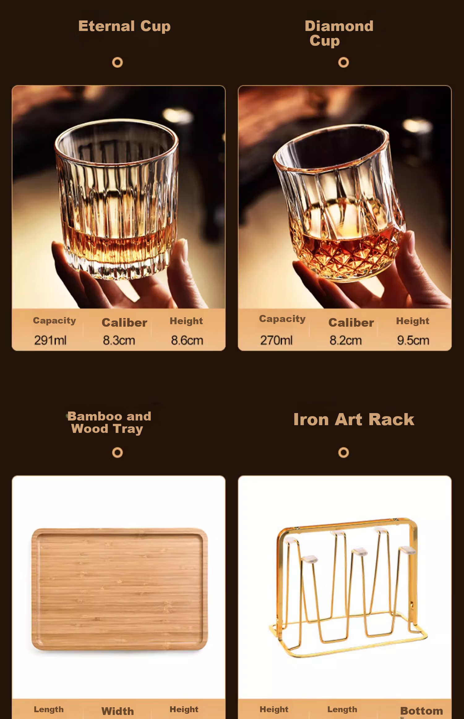 Eight Thousand Lines High-Value Whiskey Glass Set Home Glass Water Cup Set European Style Carved Wine Glass Set 24