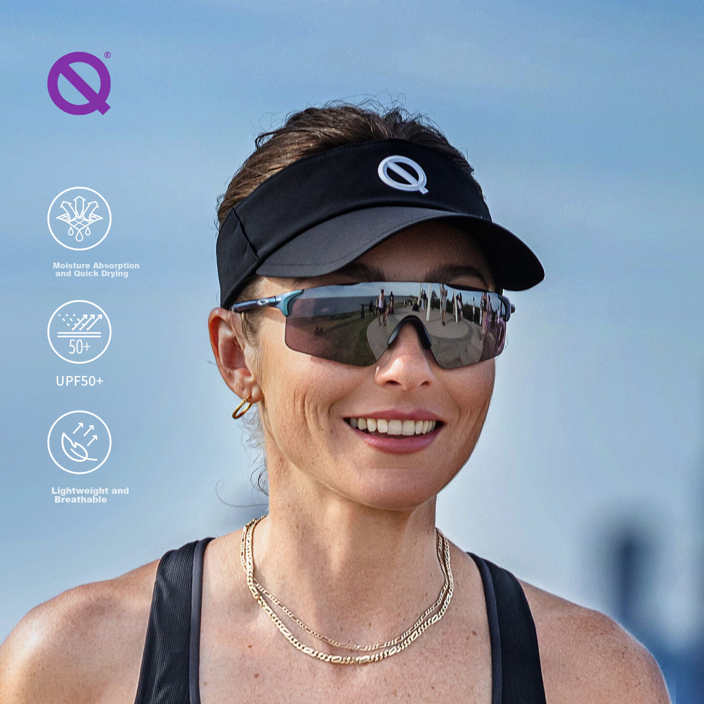 QINKUNG Running Visor Cap Black
