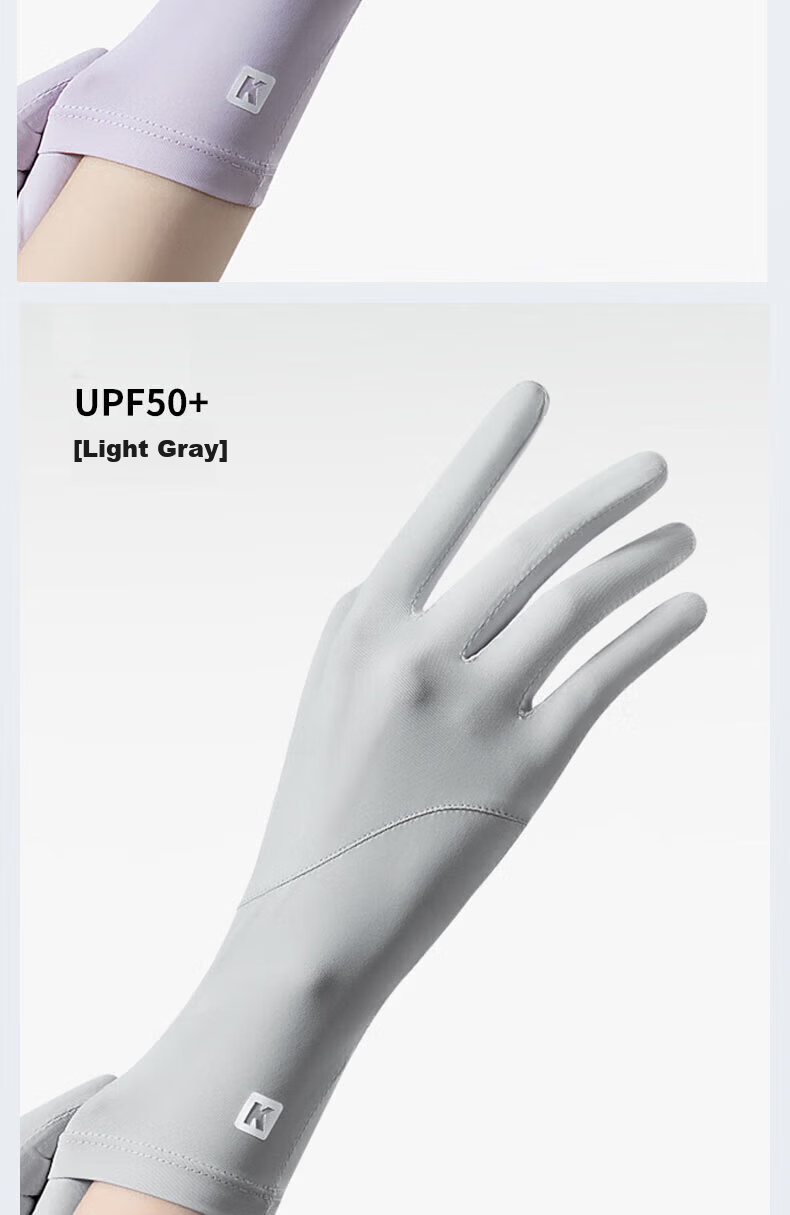 Chegui Mu Long Sun Protection Gloves for Women Summer Thin UV Protection Driving Cycling Anti-Slip Two-Finger Touchscreen Riding Gloves 18