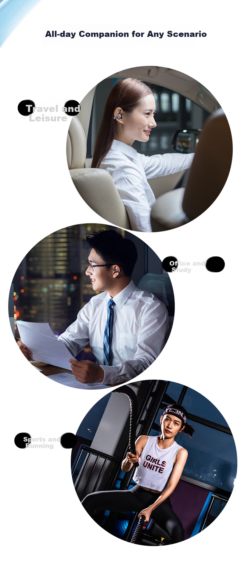 Newmine A50 Ai Translation [2026 New Model | Berlin Voice] Bluetooth Headphones, Bone Conduction, Open-Style, Ultra-Long Battery Life, Ear-Hook Design, for Sports And Running, Calls, Noise Reduction, Wireless Device 2