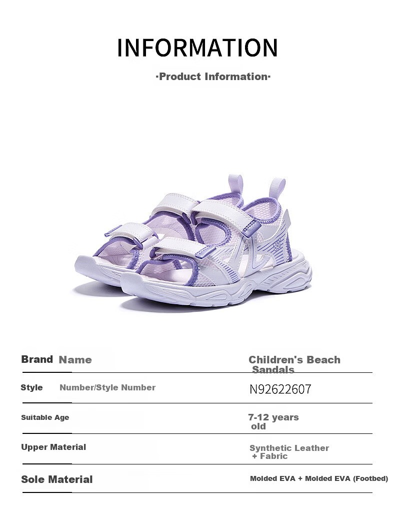 361° Kids Summer Sandals 26 Boys Girls Breathable Soft Cushioning Sports Sandals Black Size 38 13