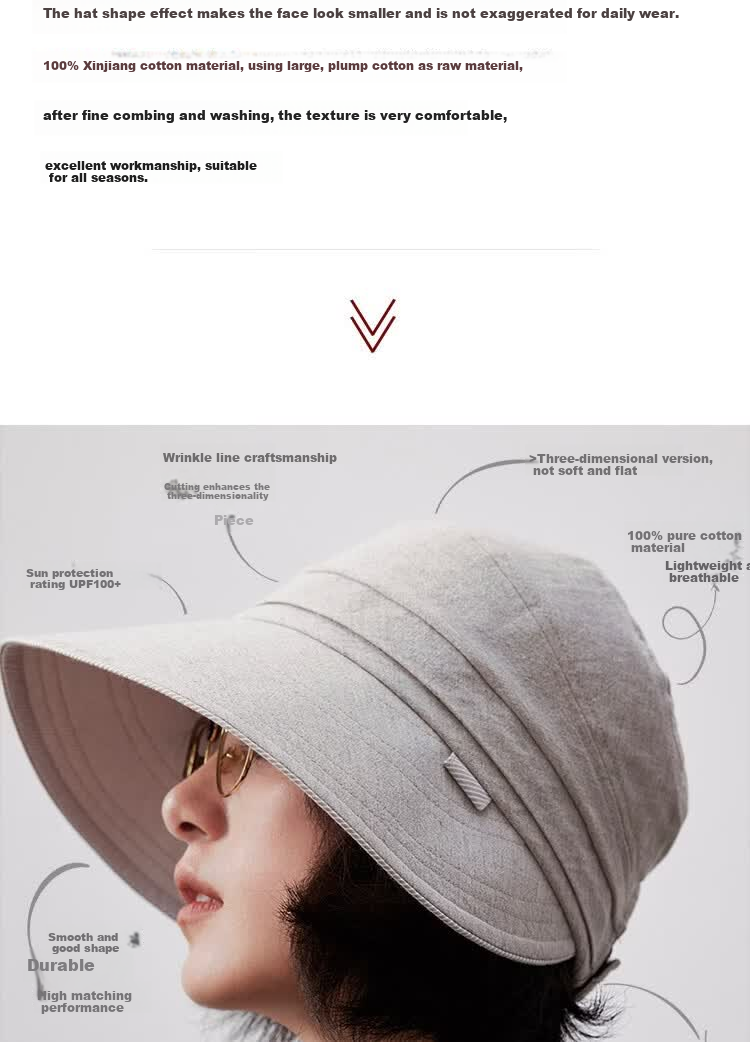 Lagur "Simple Japanese Style" Large Brim Cotton Bucket Hat with Ponytail Hole Sun Protection Foldable Sky Blue 4