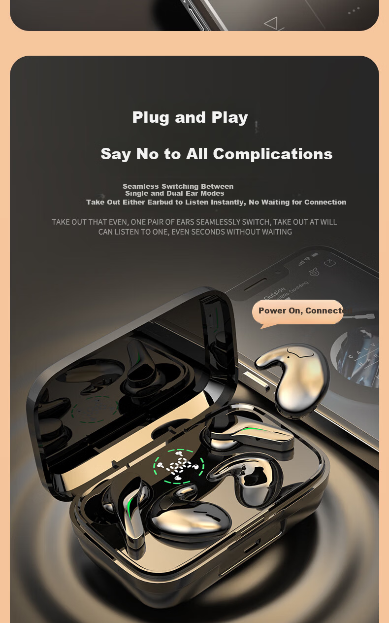 Taidu RD39 Wireless Bluetooth Earbuds 4-Pack In-Ear Ultra-Mini Invisible Sports Running Sleep Gaming Noise-Cancelling Low Latency Long Battery Life High-Quality Sound 12