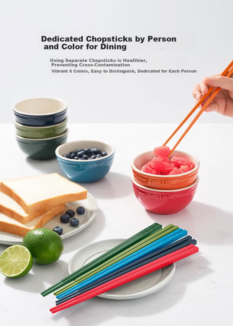 ZWILLING ZW-W711/1021193 Antibacterial Chopsticks Set for Home Dining, 6 Pairs 2