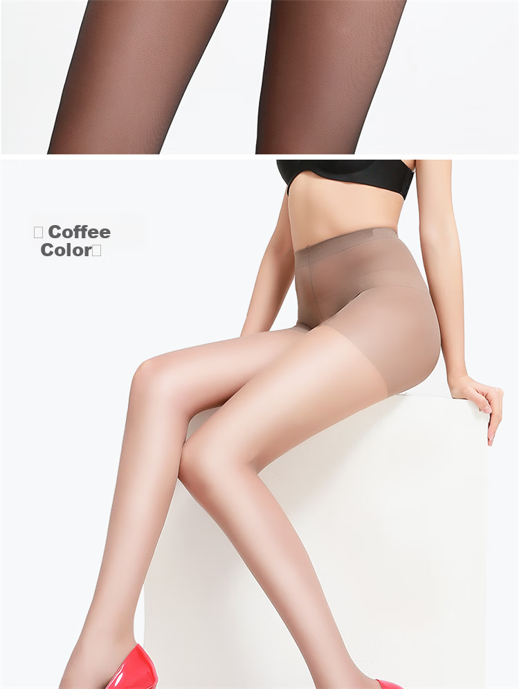 LangSha Stockings Open Crotch No-Drop Sexy Ultra-Thin Sheer Pantyhose for Women, 6 Pairs Pack, 3 Black + 3 Nude 14