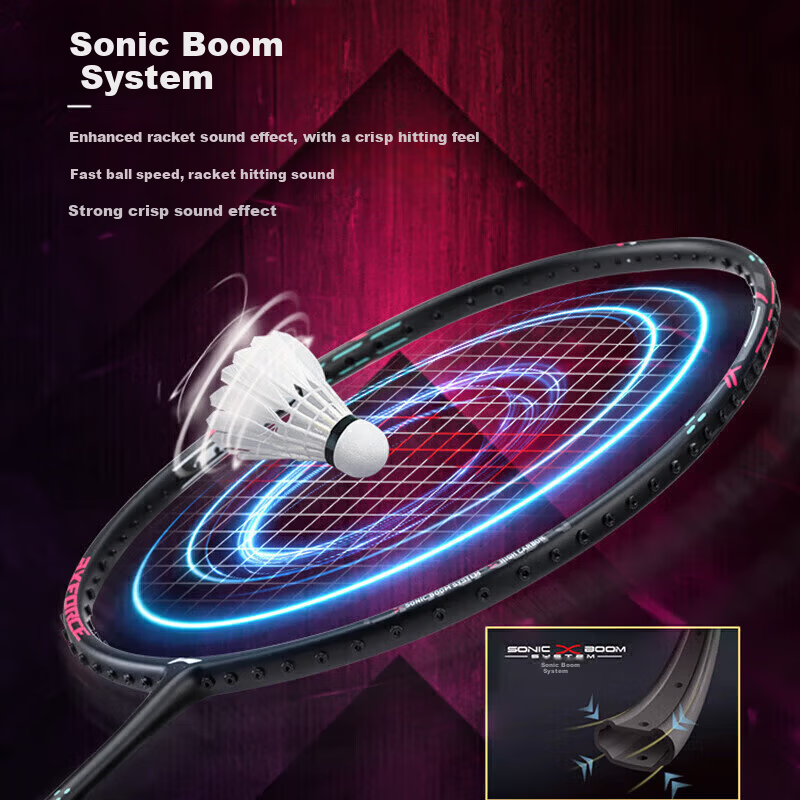 LI-NING Thunder Mini Steel Cannon Full Carbon Offensive Badminton Racket Professional Training Competition Racket