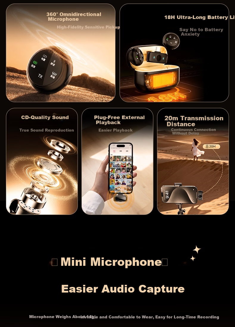 Zhiguozhe Wireless Lavalier Microphone with Triple Noise Reduction and Reverberation, Live Streaming Kit for Hosts, Dual-Device Connection, Video Recording, Mobile Short Video Voice-Over Equipment 8