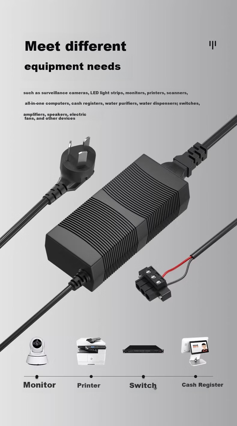 Ganwen Technology Switch Dedicated Power Adapter PoE Security Monitoring Switch Power Rail Mount Switch Power Supply 24V/12V/52V 2