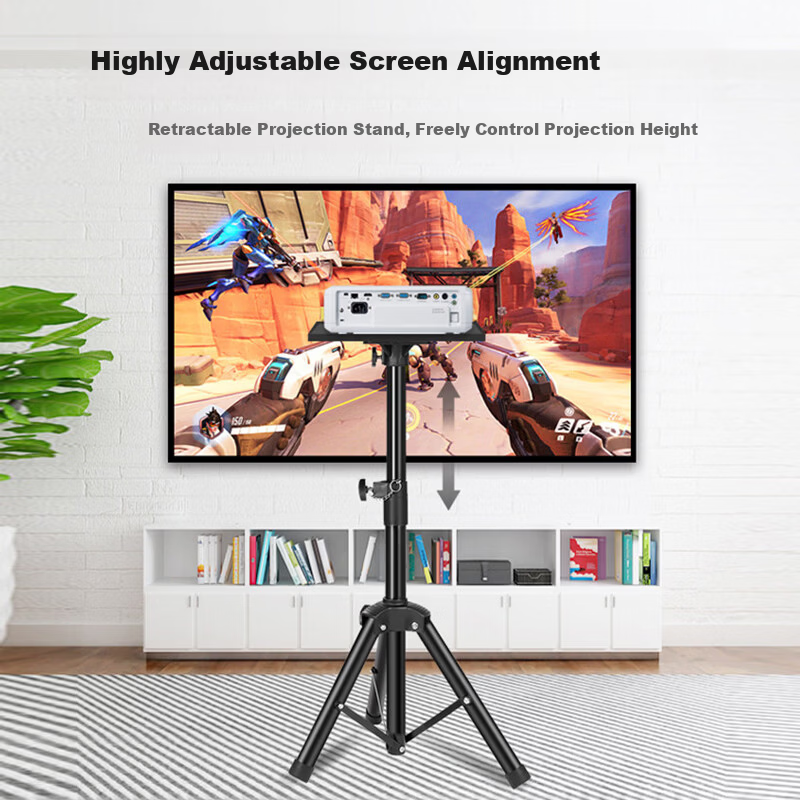 ASKE Projector Floor Stand Tripod Tray Bracket Compatible with Xiaomi, JmGO, XGIMI Wall-Mounted Projectors, No-Drill Installation for Dangbei
