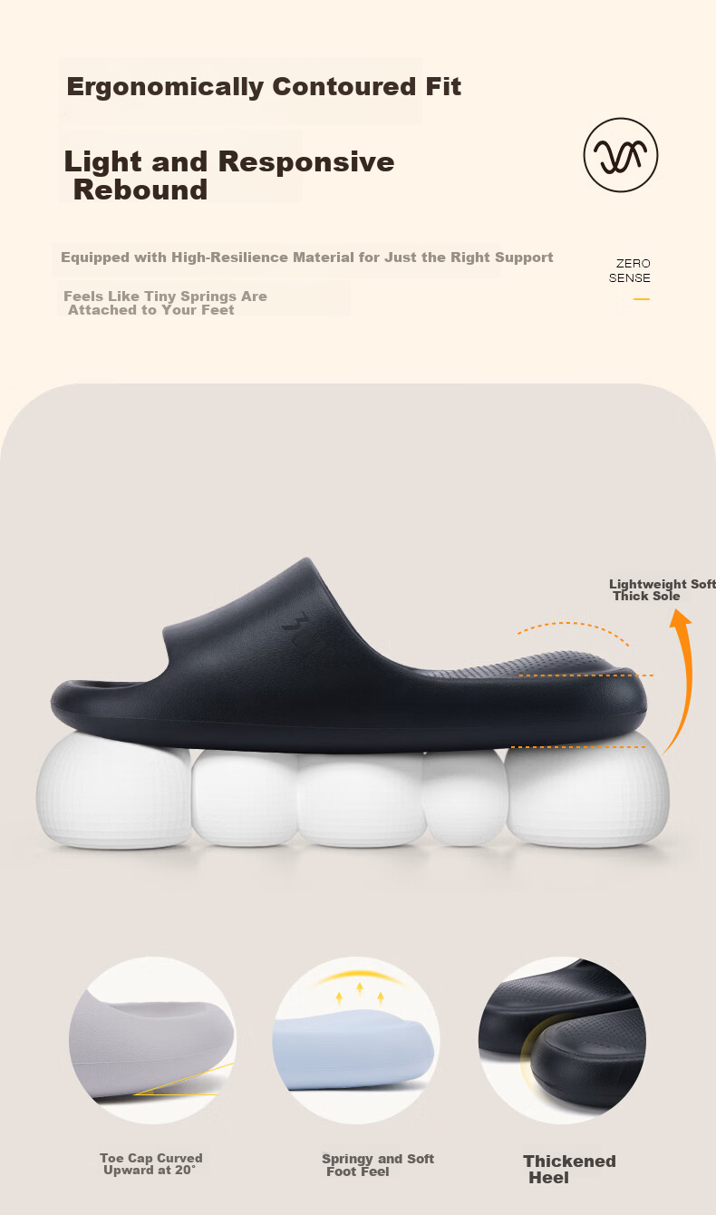 361° Lingyun Women's Slippers 2026 Summer New Outdoor Wearable One-strap Thick-soled Soft Elastic Casual Home Sandals 8