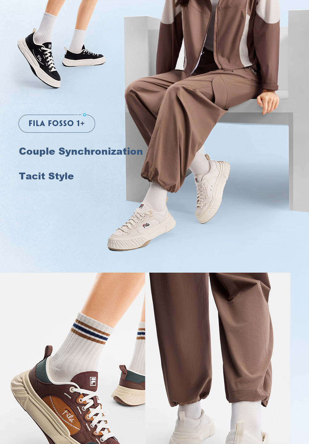 FILA Official Women's Shoes FOSSO 1+ Canvas Shoes 2026 Summer Rock Walking Shoes 1+ Fashion Casual Shoes 12