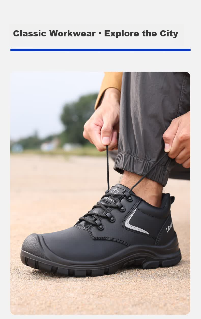 Blue Owl Shield Men's Insulated Waterproof Anti-Smash Toe Anti-Puncture Electrician Leather Safety Work Construction Shoes D301 Size 43 11