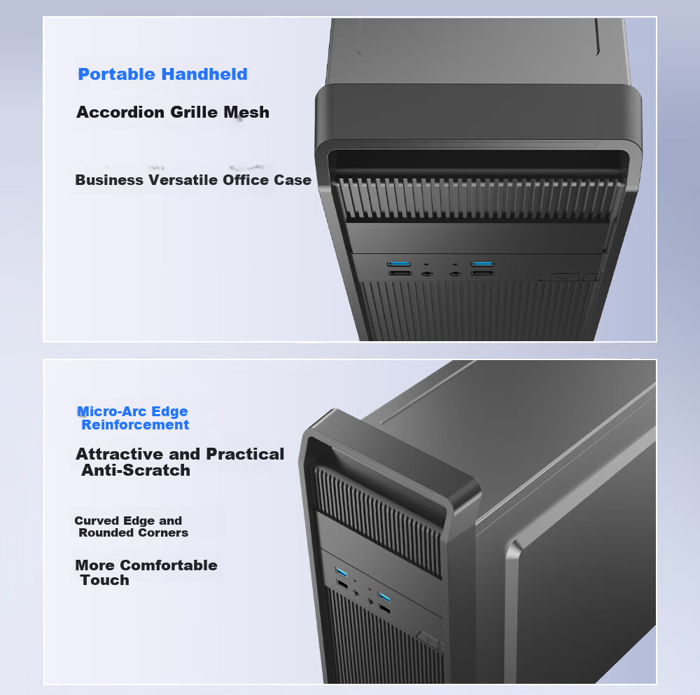 SAHARA Sahara Shangyue S3 Desktop Computer Case Home Office Business Portable Mini Silent Chassis Supports ATX Motherboard 2 Fan Slots 2