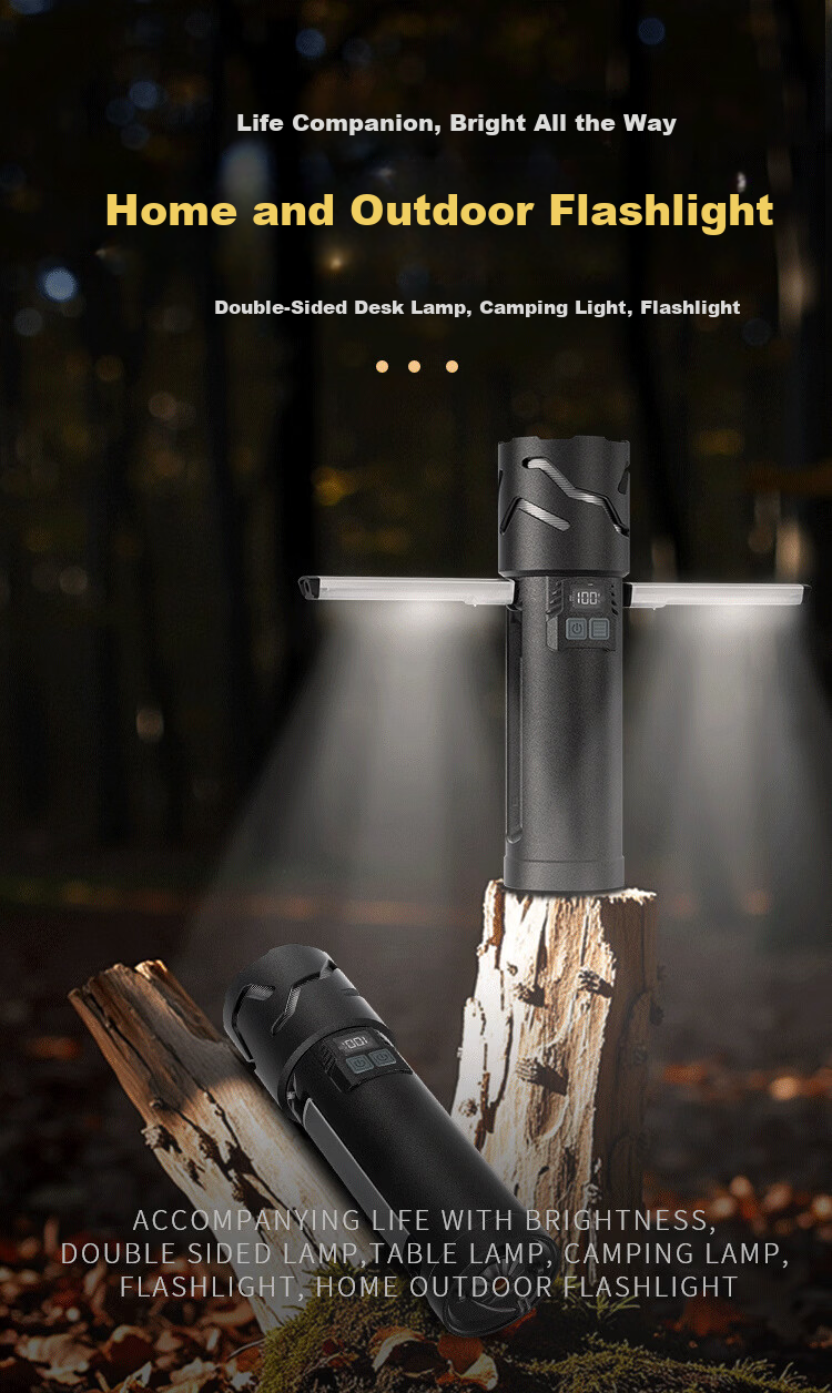 Cavalry Home Table Lamp Outdoor Camping Tent Light Aluminum Alloy Rechargeable Zoom White Laser Multifunctional Super Bright Flashlight 1