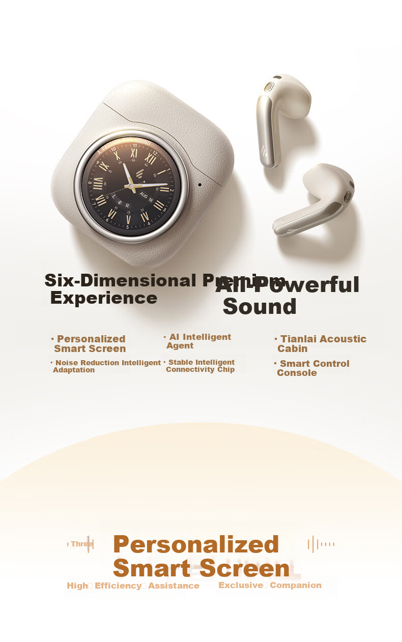 EDIFIER Lolli5 ANC True Wireless Noise Cancelling Bluetooth Earphones Large Round Screen Earbuds Translation Earphones Compatible with Apple Huawei Xiaomi Phones Sunset Orange (High Qingchen Edition) 4