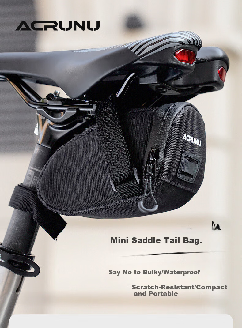 ACRUNU Bicycle Tail Bag Colorful Reflective Waterproof Large Capacity Rear Seat Bag Saddle Bag Seatpost Bag Cycling Gear Black 1
