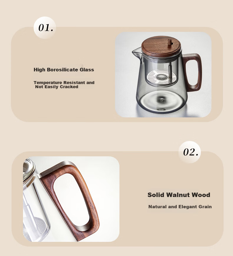 Mingguang Lazy Tea Set Glass Teapot Tea Water Separation Tea Cup Glass Brewing Pot Office Kung Fu Tea Set Home Use 13