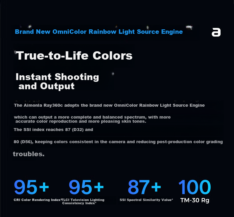 AMARAN Ray 360c 360W RGB Live Streaming Fill Light Short Video Photography Light Beauty Constant Light Studio Light 7