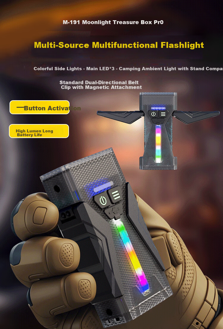 Cavalry Rechargeable Outdoor High-Intensity Floodlight Multifunctional Camping Inspection Work Light Mini Portable Flashlight 1