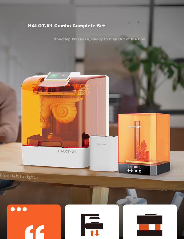 Creality 3D HALOT-X1 Combo Complete Set 10-inch 16K High-Precision Resin 3D Printer for Home, Students, Figurine Modeling, Kids Gift 1