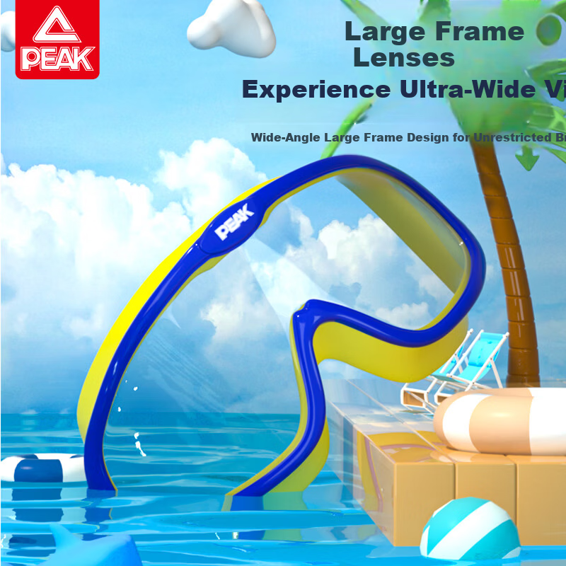 PEAK Children's Swimming Goggles, Anti-Fog And Waterproof, High-Definition Large Frame, Boys And Girls Swim Glasses, Swim Cap Set, Professional Swimming Equipment