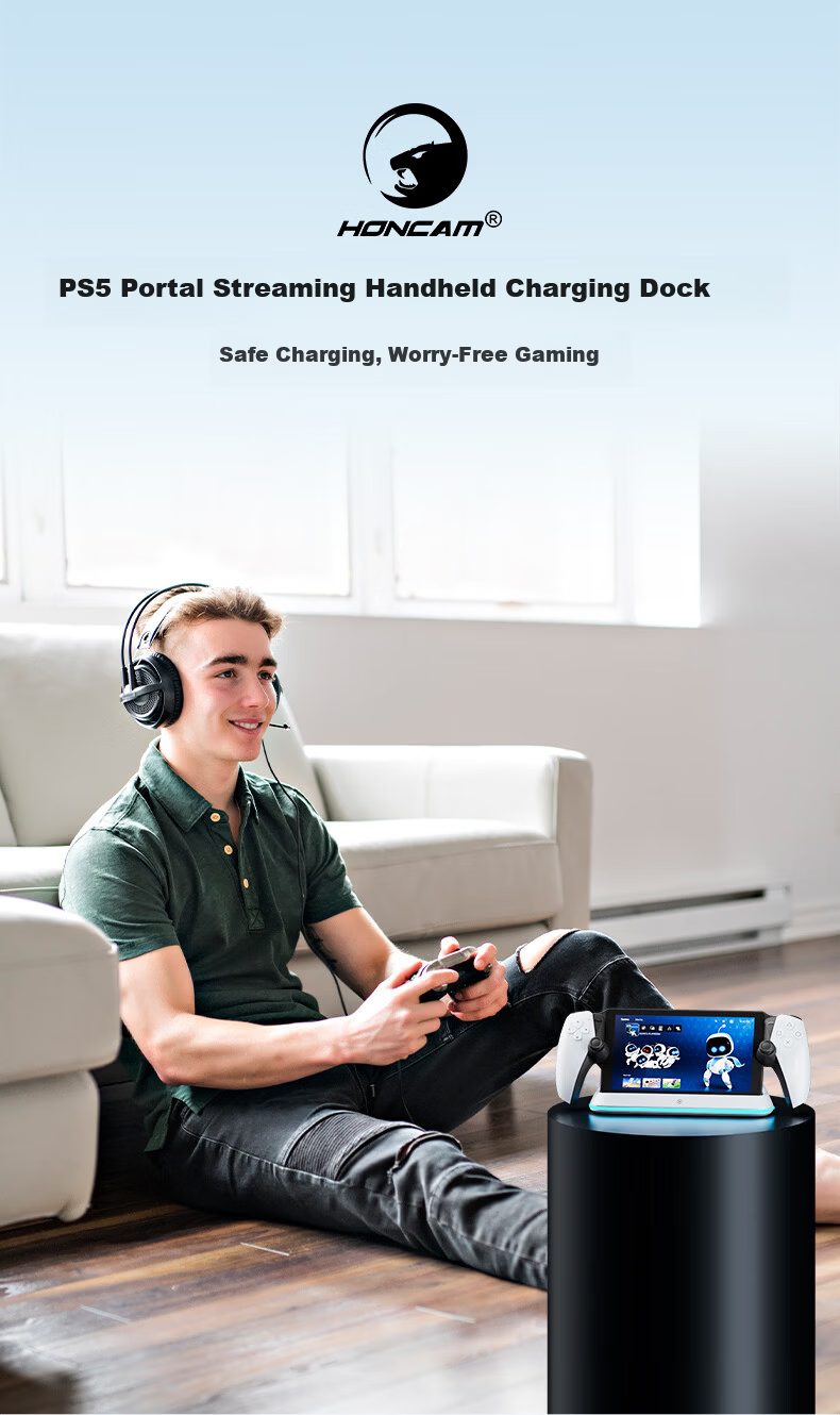 HONCAM PS5 Portal Charging Dock Storage Stand for Sony PS Portal Gaming Console Charger Accessories 3