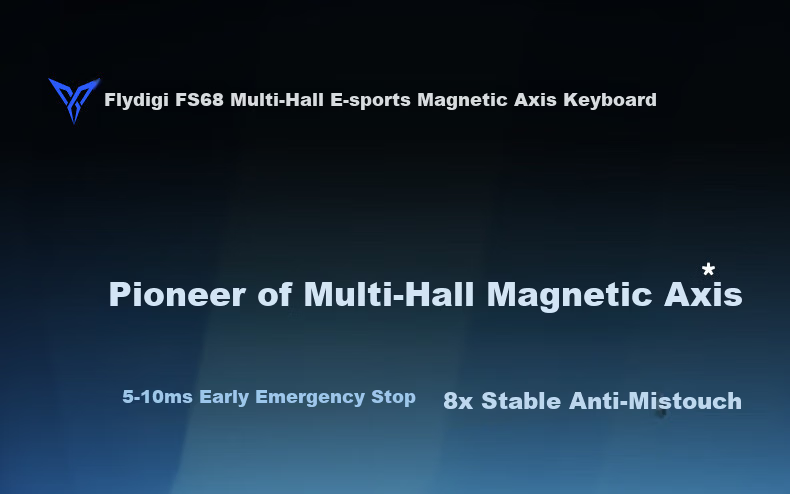 Flydigi FS68 Multi-Hall E-sports Magnetic Switch Keyboard Black Valorant CSGO2 Custom 68-Key Wired Gaming Keyboard Recommended by Tianlu Team 3