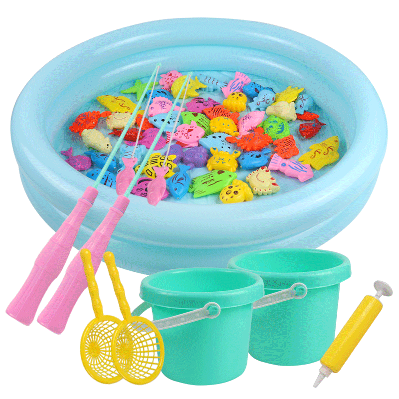 Teddy Time Children's Fishing Toy Magnetic Fishing Rod Pool Set Educational Small Fish Birthday Gift for Ages 1-3-6 Children's Day